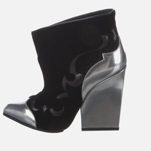 SERGIO ROSSI Leather Stretch High Heels BOOTS 5 1/2❤️$1384 Italy